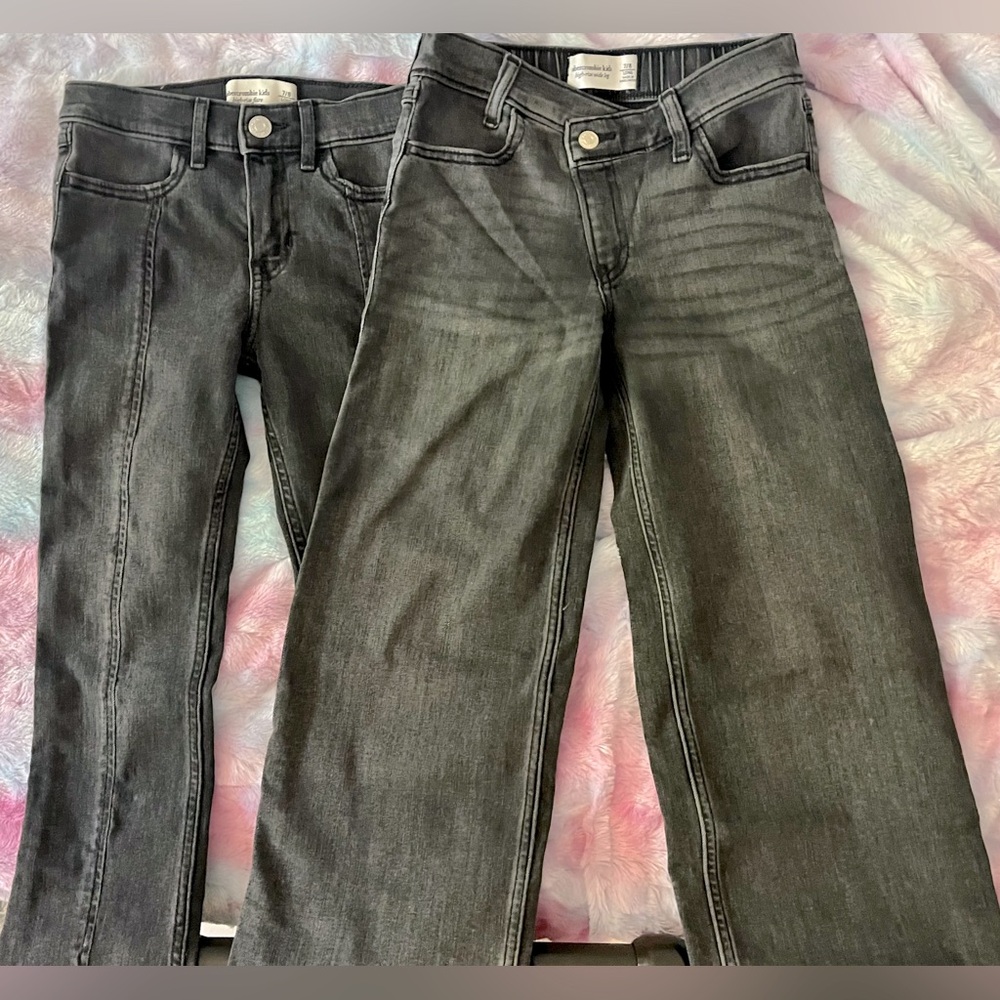 Abercrombie Kids Black Jean Bundle sz 7/8 Long